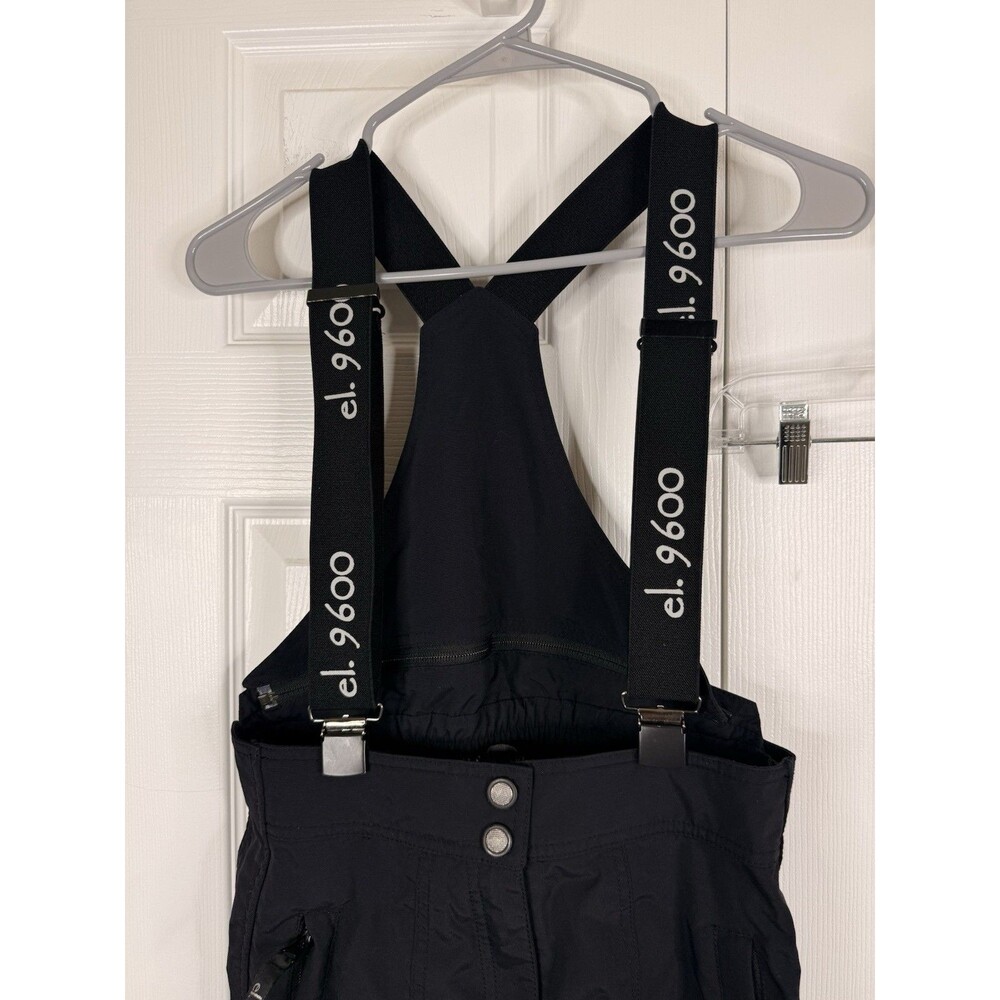 el. 9600 Women's Black Ski Bib Adjustable Suspender ULLR TECH Sz 6 1209